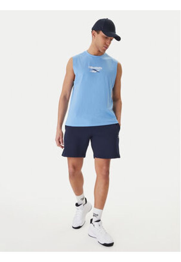 Reebok Tank top Bradshaw RK25560CCM Błękitny Regular Fit. Kolor: niebieski. Materiał: bawełna