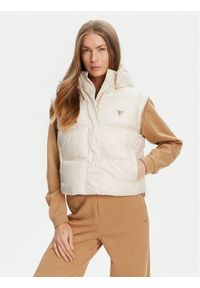 Guess Bezrękawnik W5YL11 WHDO2 Écru Regular Fit. Materiał: syntetyk. Długość rękawa: bez rękawów