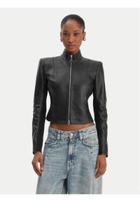 Patrizia Pepe Kurtka skórzana CO0001/L1HZ-K103 Czarny Regular Fit. Kolor: czarny. Materiał: skóra #1