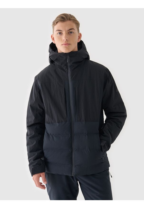 4f - 4F Kurtka narciarska membrana 10000 męska - czarna S. Okazja: na co dzień. Typ kołnierza: kaptur. Kolor: czarny. Materiał: poliester, dzianina, materiał, tkanina. Wzór: gładki. Sezon: zima. Styl: klasyczny, casual, sportowy