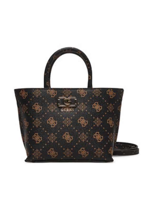 Guess Torebka Emelie Logo Mini HWGP99 28750 Brązowy. Kolor: brązowy. Materiał: skórzane