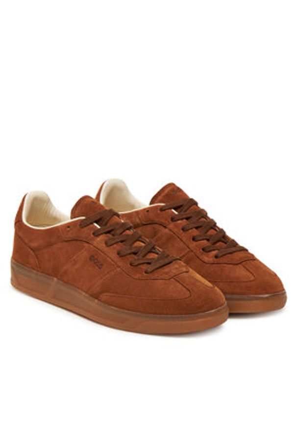 BOSS Sneakersy Brenta 50536645 Brązowy. Kolor: brązowy. Materiał: skóra, zamsz