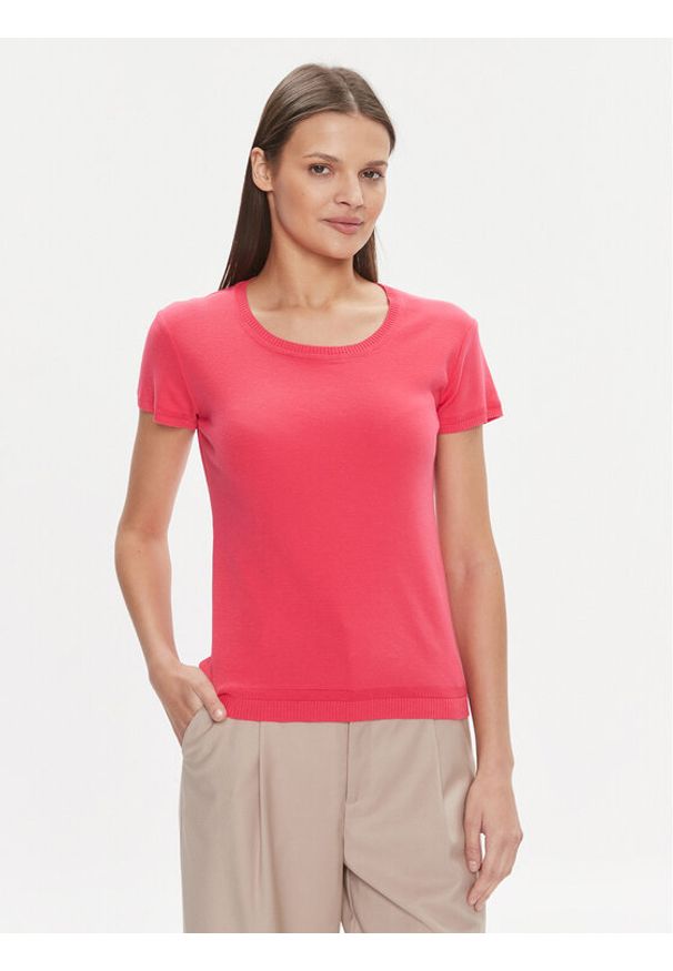 United Colors of Benetton - United Colors Of Benetton T-Shirt 1091D1M10 Różowy Regular Fit. Kolor: różowy. Materiał: bawełna