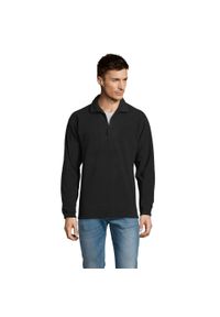 SOL'S - Bluza Polarowa Unisex Dla Dorosłych Ness Half Zip. Kolor: czarny. Materiał: polar. Sezon: zima