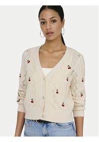 only - ONLY Kardigan Birtie 15363087 Beżowy Regular Fit. Kolor: beżowy. Materiał: syntetyk, bawełna #7