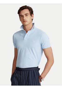 Polo Ralph Lauren Polo Core Replen 710795080 Błękitny Slim Fit. Typ kołnierza: polo. Kolor: niebieski. Materiał: bawełna