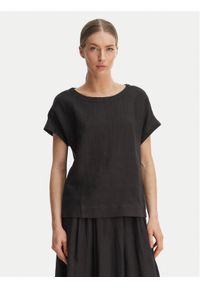 Marella T-Shirt Geyser 2615111132 Czarny Regular Fit. Kolor: czarny. Materiał: len #1