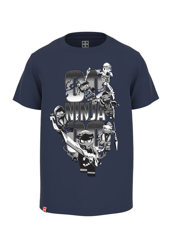 LEGO Wear - Lego Wear t-shirt bawełniany dziecięcy kolor granatowy z nadrukiem. Okazja: na co dzień. Kolor: niebieski. Materiał: bawełna. Wzór: nadruk. Styl: casual