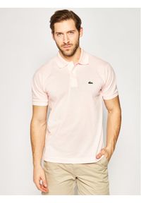 Lacoste Polo L1212 Różowy Classic Fit. Typ kołnierza: polo. Kolor: różowy. Materiał: bawełna