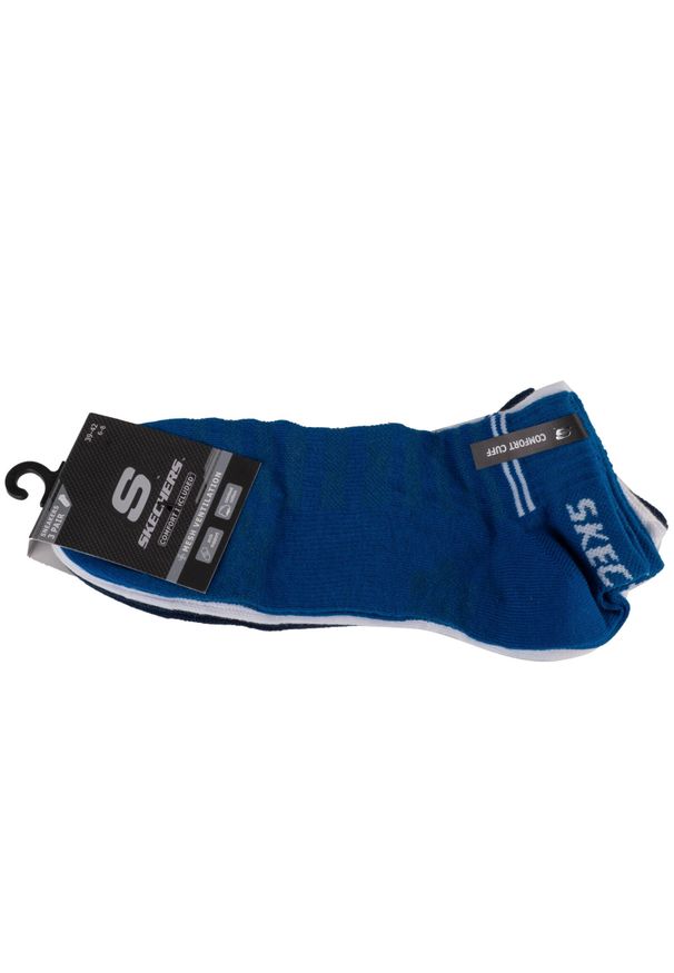 skechers - Skarpetki sportowe dla dorosłych 3PPK Unisex Mesh Ventilation Quarter Socks. Kolor: biały. Materiał: mesh, bawełna, elastan, poliamid