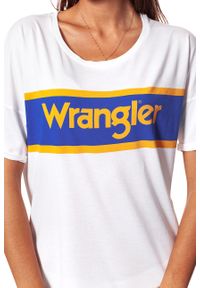 Wrangler - DAMSKA SUKIENKA WRANGLER B&Y TEE DRESS WHITE W902LF612. Kolor: biały. Typ sukienki: sportowe. Styl: sportowy #9