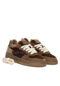 D.A.T.E. Sneakersy Torneo Pure Fur Mono W431-TPF-MN Brązowy. Kolor: brązowy. Materiał: skóra #5
