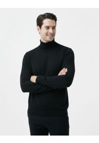 Półgolf Granatowy Bawełniany - Brave Soul - Prosty Krój, Klasyczny, Męski. Kolor: niebieski. Materiał: bawełna. Sezon: zima, jesień. Styl: klasyczny #2