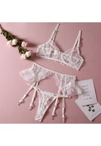 Intica - Komplet bielizny z koronkowymi detalami na specjalne okazje Eik. Kolor: biały. Materiał: koronka. Wzór: aplikacja