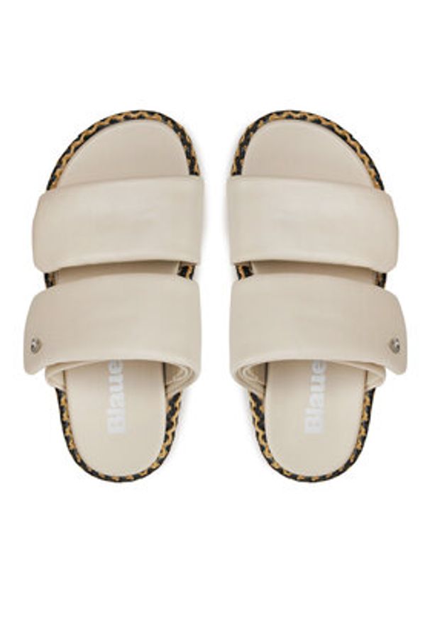 Blauer Espadryle S4OPAL02/RAF Écru. Materiał: skóra