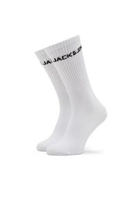 Jack & Jones - Jack&Jones Zestaw 3 par wysokich skarpet męskich Melvin 12260083 Biały. Kolor: biały. Materiał: bawełna, materiał