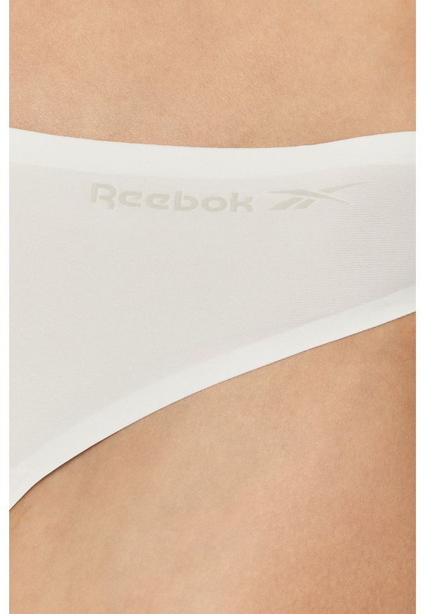 Reebok - Stringi (3-PACK). Kolor: czarny. Materiał: dzianina, materiał. Wzór: gładki