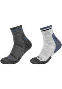 skechers - Skarpetki sportowe dla dorosłych 2PPK Men Trail Wool Quarter Socks. Kolor: szary