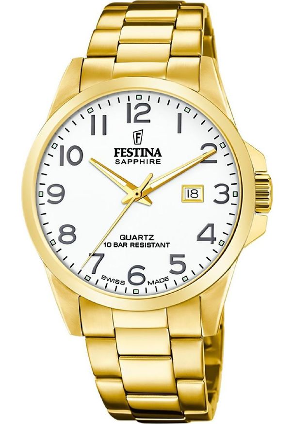 Zegarek Festina Zegarek męski Festina F20044-1 złoty. Kolor: złoty