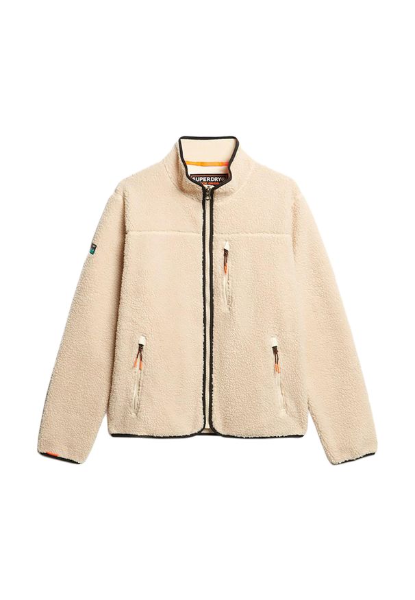 Polarowa bluza z pełnym zamkiem Superdry Outdoor. Kolor: beżowy. Materiał: polar. Sport: outdoor