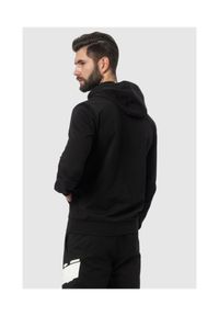 EA7 Emporio Armani - EA7 Czarna męska bluza z dużym białym logo, Rozmiar XL. Typ kołnierza: kaptur. Kolor: czarny