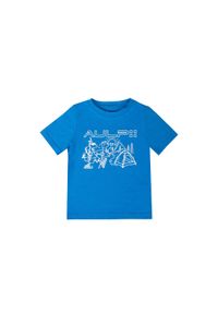 Aulp - Koszulka dziecięca AULP BILLE miękka bawełniana klasyczny krój z nadrukiem. Kolor: niebieski. Materiał: bawełna. Wzór: nadruk #1