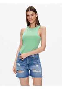 Calvin Klein Jeans Top J20J220765 Zielony Regular Fit. Kolor: zielony. Materiał: bawełna