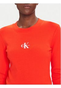 Calvin Klein Jeans Bluzka Monogram LV047A803G Czerwony Slim Fit. Kolor: czerwony. Materiał: bawełna #3