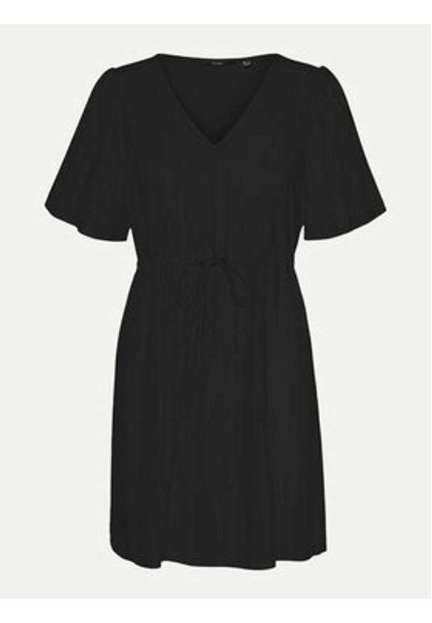 Vero Moda Sukienka letnia Mymilo 10303686 Czarny Regular Fit. Kolor: czarny. Materiał: len, bawełna, wiskoza. Sezon: lato