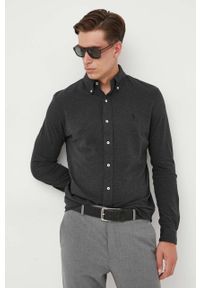 Polo Ralph Lauren koszula bawełniana męska kolor szary regular z kołnierzykiem button-down. Typ kołnierza: button down, polo. Kolor: szary. Materiał: bawełna. Długość rękawa: długi rękaw. Długość: długie. Wzór: gładki #6