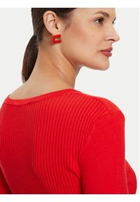 Morgan Sweter 241-MIGNO Czerwony Slim Fit. Kolor: czerwony. Materiał: wiskoza #5
