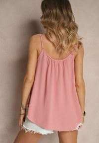 Renee - Różowy Basicowy Top z Bawełną Thireldi. Kolor: różowy. Materiał: bawełna. Sezon: lato #3
