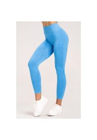GYM GLAMOUR - Legginsy fitness damskie Gym Glamour marble. Kolor: niebieski. Sport: fitness
