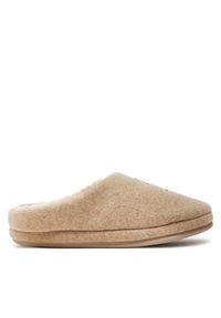 TOMMY HILFIGER - Tommy Hilfiger Kapcie Th Embroidered Basics Slipper FW0FW08135 Beżowy. Kolor: beżowy. Materiał: materiał