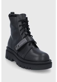 Pepe Jeans Workery Enfield Flag damskie kolor czarny na platformie. Nosek buta: okrągły. Kolor: czarny. Materiał: guma. Obcas: na platformie