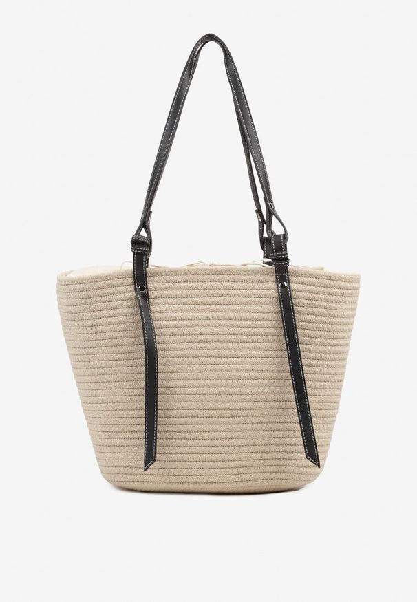 Renee - Beżowa Szydełkowa Torebka Typu Shopper z Bawełny Mevonna. Kolor: beżowy. Sezon: lato. Rozmiar: duże. Styl: elegancki, casual