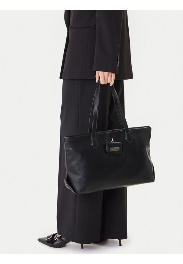 Love Moschino - LOVE MOSCHINO Torebka JC4358PP0NKN0000 Czarny. Kolor: czarny. Materiał: skórzane