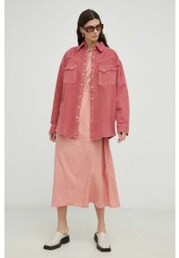 Mustang sukienka kolor pomarańczowy maxi rozkloszowana. Kolor: pomarańczowy. Materiał: tkanina. Typ sukienki: rozkloszowane. Długość: maxi #2