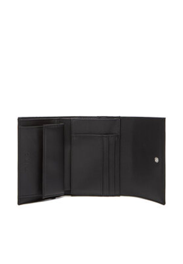 Calvin Klein Mały Portfel Damski Ck Re-Lock Medium Trifold LV04F1035G Czarny. Kolor: czarny. Materiał: skóra