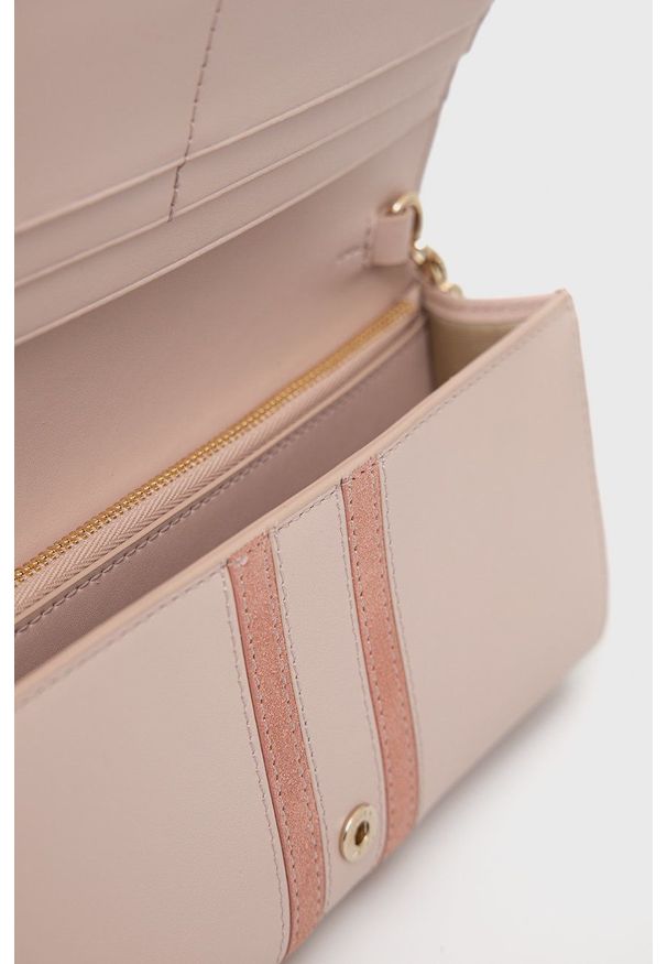 Furla Portfel skórzany Sirena Chain damski kolor różowy. Kolor: różowy. Materiał: skóra. Wzór: gładki