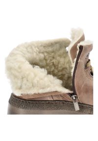 Brązowe Trzewiki Armodo Ocieplane Obuwie Damskie. Zapięcie: sznurówki. Kolor: brązowy. Materiał: skóra, materiał, futro, syntetyk, guma. Sezon: zima. Obcas: na koturnie. Styl: klasyczny #4