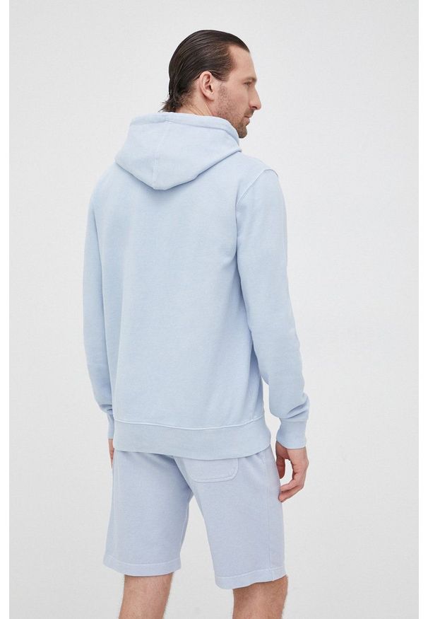 Pepe Jeans bluza bawełniana David męska z kapturem gładka. Typ kołnierza: kaptur. Kolor: niebieski. Materiał: bawełna. Wzór: gładki