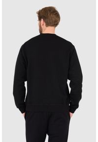 DSQUARED2 Czarna bluza męska z dużym srebrnym błyszczącym logo icon, Rozmiar XXL. Kolor: czarny #4