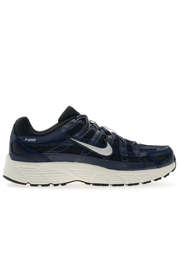 Buty młodzieżowe Nike P-6000 HV5064-400 - granatowo-czarne. Kolor: czarny, niebieski, wielokolorowy. Materiał: materiał, syntetyk, guma, skóra. Szerokość cholewki: normalna