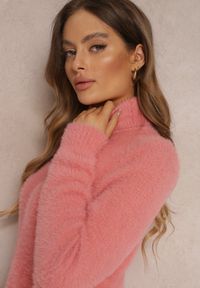 Renee - Różowy Golf Wełniany Kedrindas. Typ kołnierza: golf. Kolor: różowy. Materiał: wełna. Długość rękawa: długi rękaw. Długość: długie #2