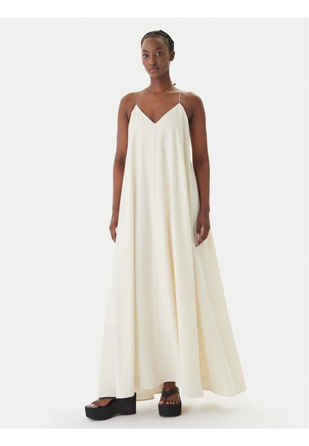 Eleh Sukienka letnia SS260102 Écru Regular Fit. Materiał: lyocell. Sezon: lato