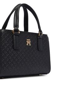 TOMMY HILFIGER - Tommy Hilfiger Torebka Th Daily Mini Tote Mono AW0AW18416 Czarny. Kolor: czarny. Materiał: skórzane #7