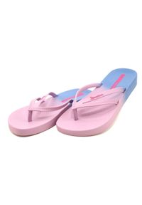 Klapki damskie rekreacyjne Ipanema 83385 AJ183 Pink/Blue różowe. Okazja: na plażę. Kolor: różowy. Materiał: guma. Wzór: paski. Styl: wakacyjny #5