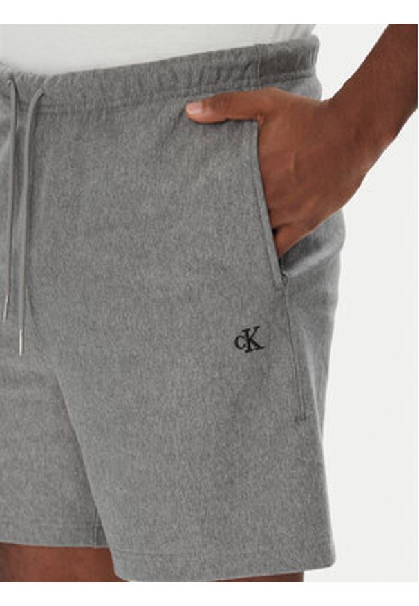 Calvin Klein Jeans Szorty sportowe Premium Terry LV04RC280G Szary Regular Fit. Kolor: szary. Materiał: bawełna. Styl: sportowy
