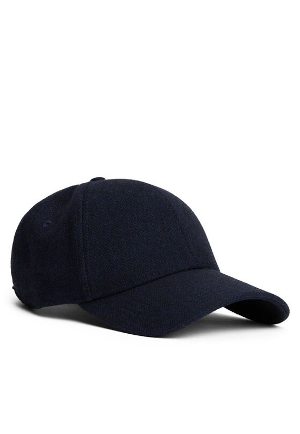 TOMMY HILFIGER - Tommy Hilfiger Czapka z daszkiem Th Flag Herringbone 6 Panel Cap AM0AM13784 Granatowy. Kolor: niebieski. Materiał: wełna, materiał